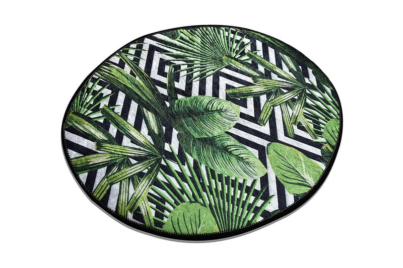 Matta Sermin Rund 100 cm - Grön/Sammet - Textil & mattor - Matta - Modern matta - Wiltonmatta