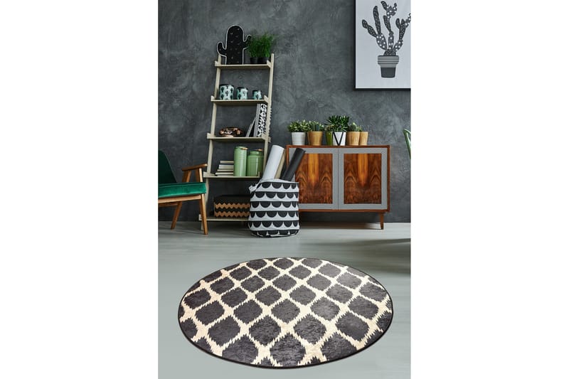 Matta Sombra Rund 100 cm - Flerfärgad/Sammet - Textil & mattor - Matta - Modern matta - Wiltonmatta