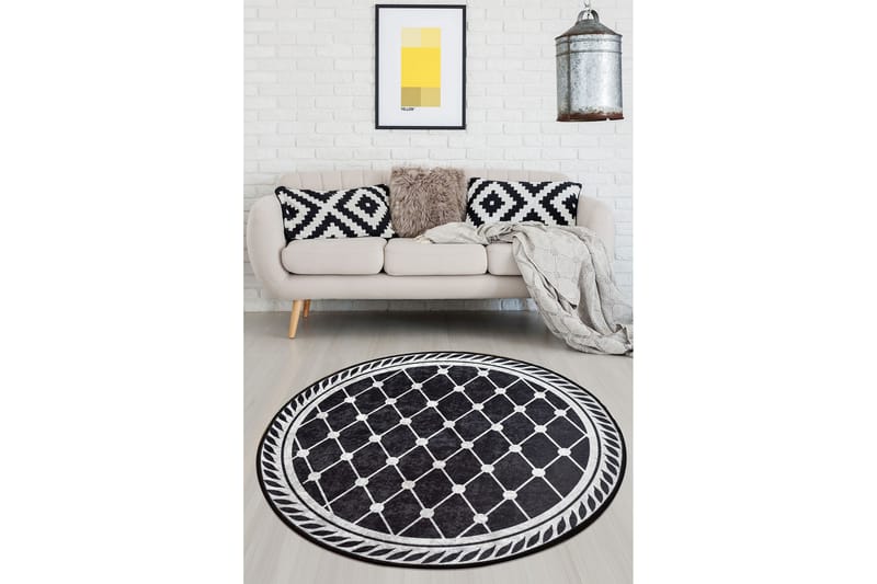 Matta Stormur Rund 100 cm - Flerfärgad/Sammet - Textil & mattor - Matta - Modern matta - Wiltonmatta
