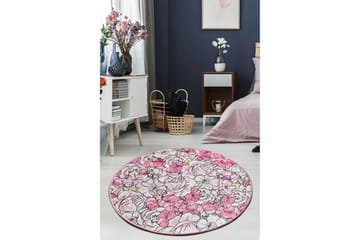 Matta Trandafir Rund 100 cm - Rosa/Sammet - Textil & mattor - Matta - Modern matta - Wiltonmatta