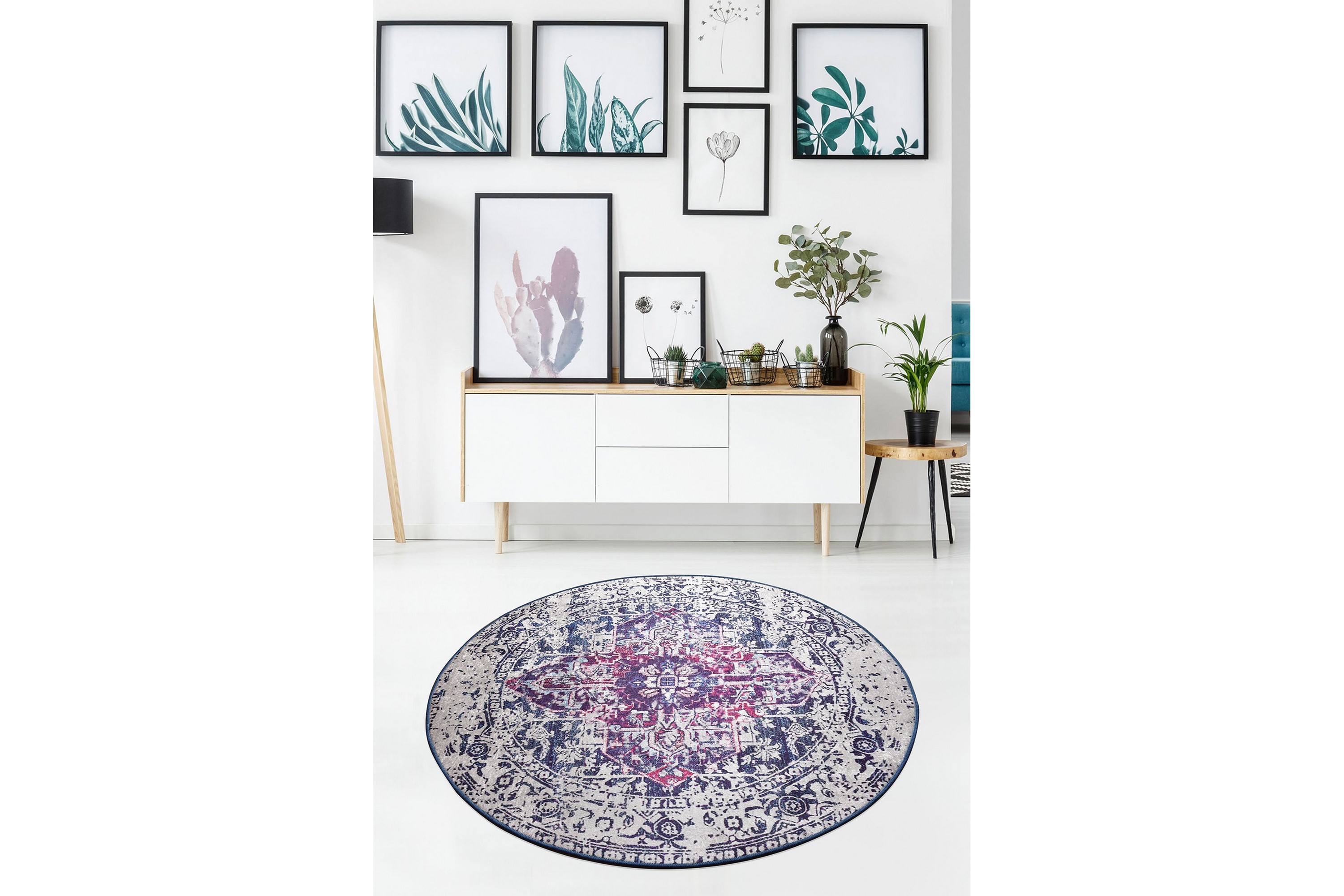 matta weakness rund 100 cm - flerfärgad/sammet