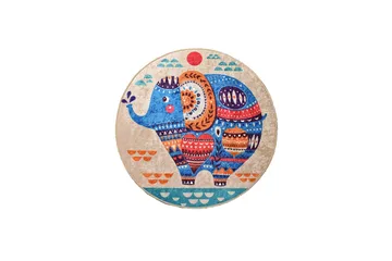 Merabe Matta Rund 100 cm - Flerfärgad/Sammet - Textil & mattor - Matta - Modern matta - Wiltonmatta