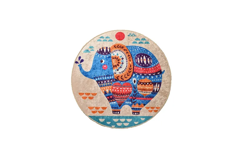 Merabe Matta Rund 100 cm, Flerfärgad/Sammet