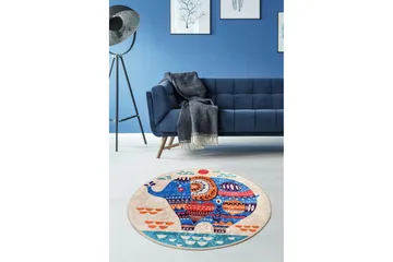 Merabe Matta Rund 100 cm - Flerfärgad/Sammet - Textil & mattor - Matta - Modern matta - Wiltonmatta