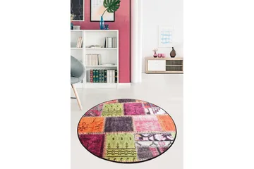 Nevriye Matta Rund 140 cm - Flerfärgad/Sammet - Textil & mattor - Matta - Modern matta - Wiltonmatta