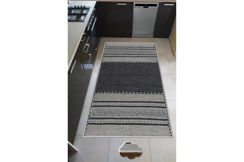 Nobutaka Wiltonmatta 60x100 cm Rektangulär, Grå