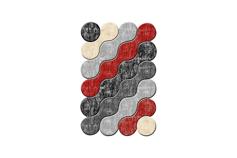 Nodoka Wiltonmatta 60x100 cm Rektangulär - Röd/Grå - Textil & mattor - Matta - Modern matta - Wiltonmatta