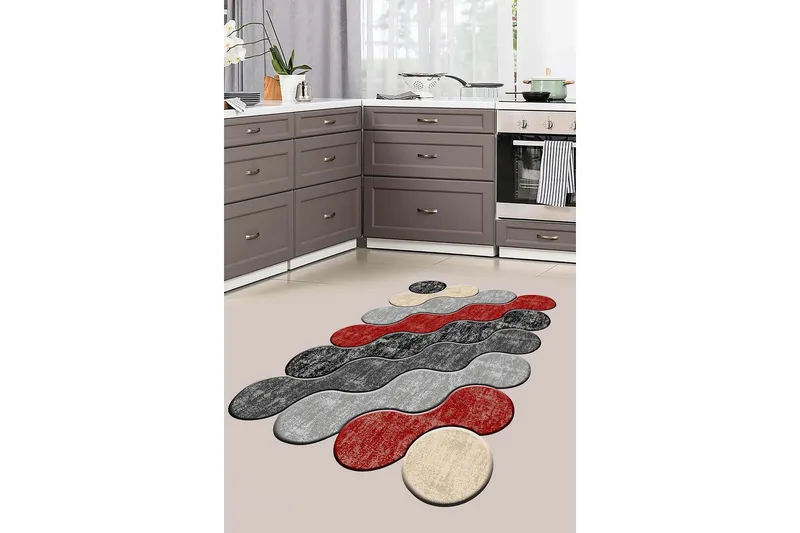 Nodoka Wiltonmatta 60x100 cm Rektangulär - Röd/Grå - Textil & mattor - Matta - Modern matta - Wiltonmatta