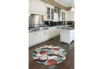 Nucifera Matta Rund 100 cm - Flerfärgad/Sammet - Textil & mattor - Matta - Modern matta - Wiltonmatta