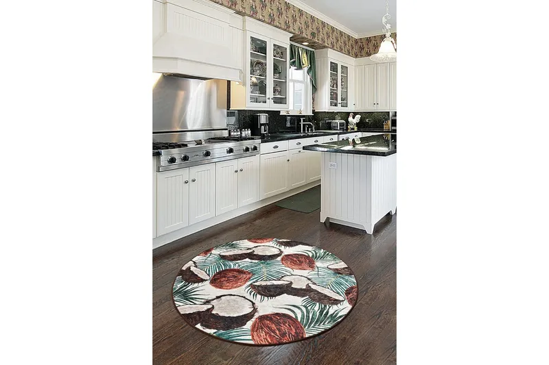 Nucifera Matta Rund 100 cm - Flerfärgad/Sammet - Textil & mattor - Matta - Modern matta - Wiltonmatta