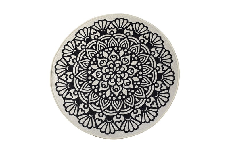 Ohanzy Matta Rund 140 cm, Flerfärgad/Sammet