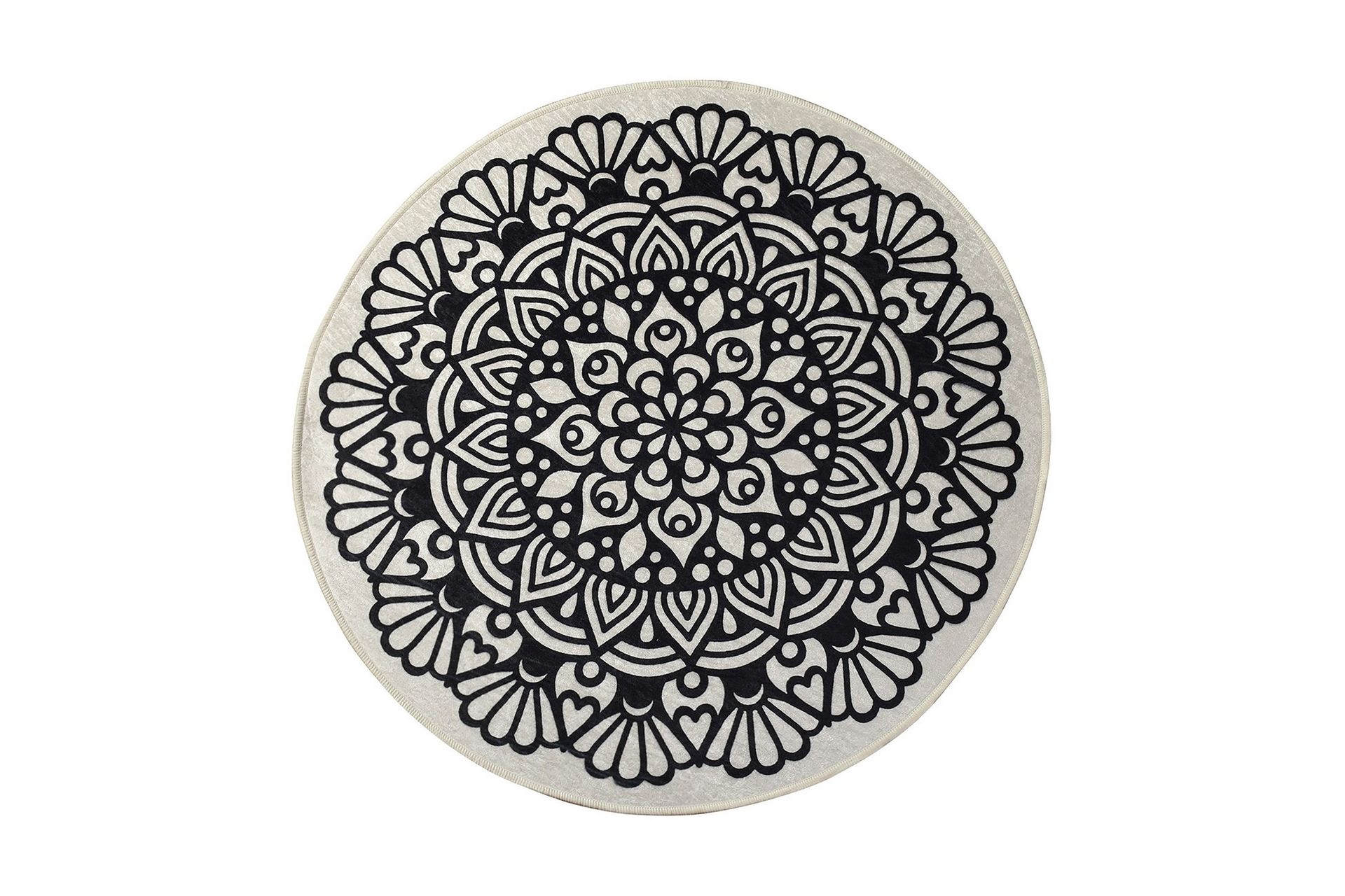 Ohanzy Matta Rund 140 cm - Flerf&auml;rgad/Sammet