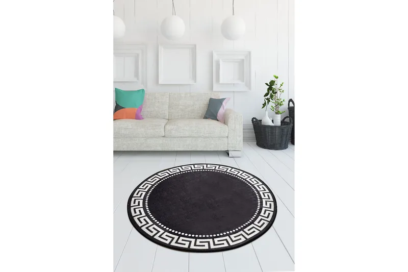 Orbarthe Matta Rund 140 cm - Flerfärgad/Sammet - Textil & mattor - Matta - Modern matta - Wiltonmatta