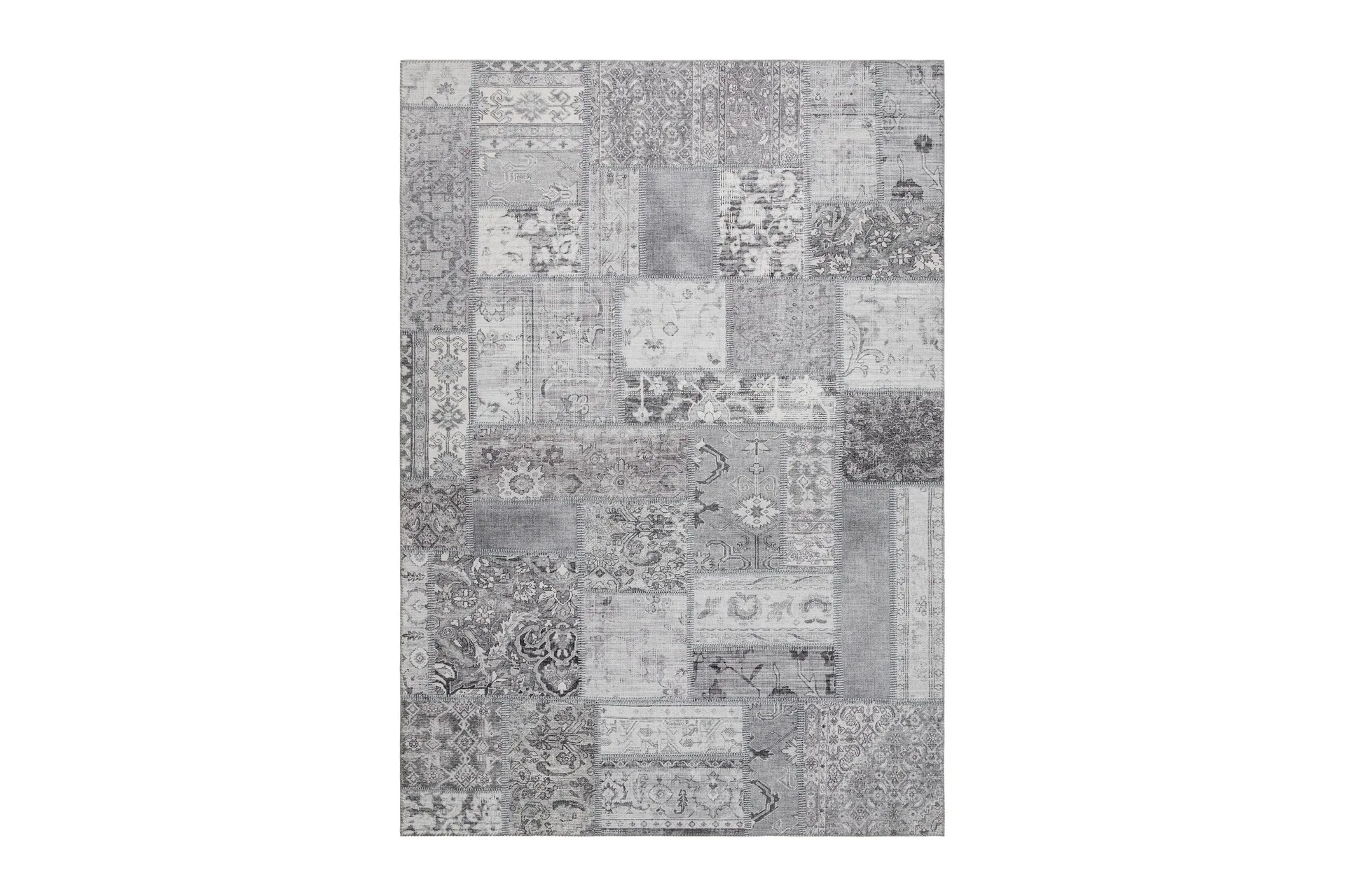 Patchwork Wiltonmatta 160x230 cm Rektangul&auml;r - Silver