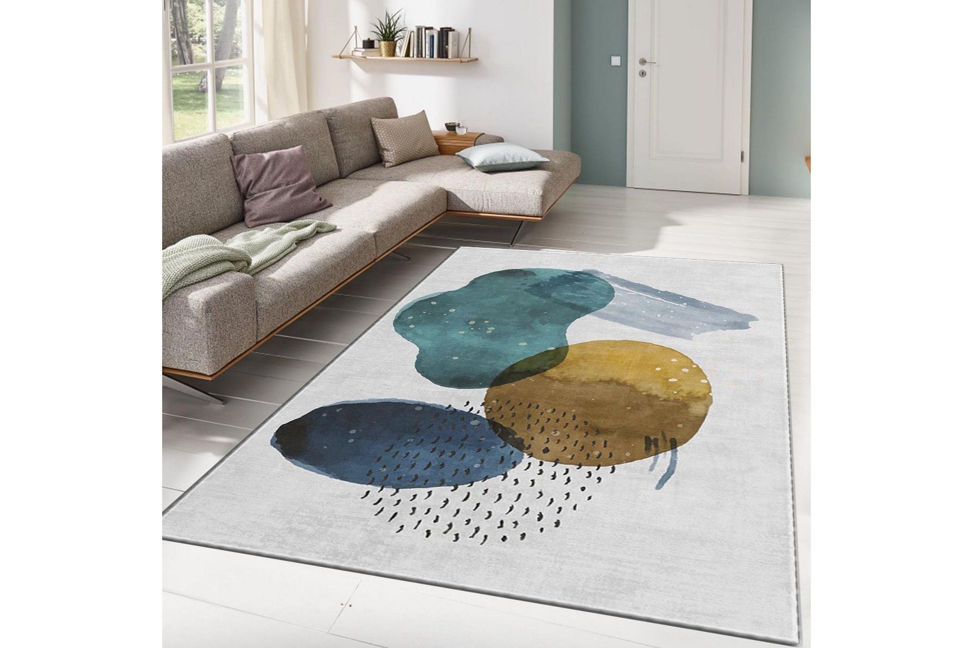 Rainy Wiltonmatta 100x140 cm Rektangul&auml;r - Flerf&auml;rgad