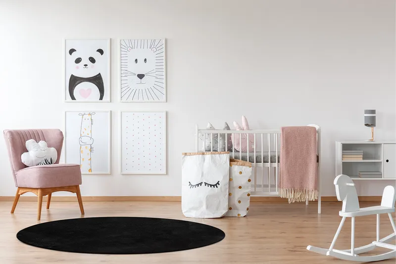 Soft Wiltonmatta Rund 120 cm - Svart - Textil & mattor - Matta - Modern matta - Wiltonmatta