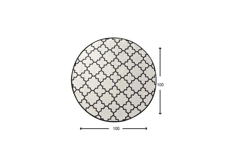 Surupa Matta Rund 100 cm - Vit/Sammet - Textil & mattor - Matta - Modern matta - Wiltonmatta