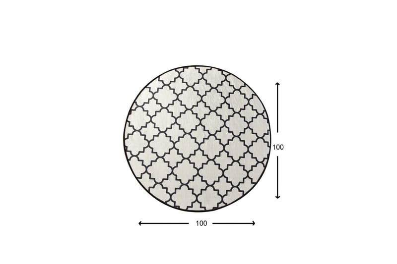 Surupa Matta Rund 100 cm - Vit/Sammet - Textil & mattor - Matta - Modern matta - Wiltonmatta