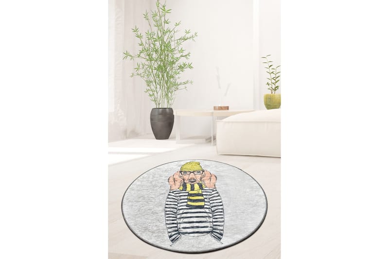 Tahmores Matta Rund 100 cm - Flerfärgad/Sammet - Textil & mattor - Matta - Modern matta - Wiltonmatta