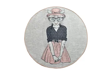 Tareixa Matta Rund 100 cm - Flerfärgad/Sammet - Textil & mattor - Matta - Modern matta - Wiltonmatta