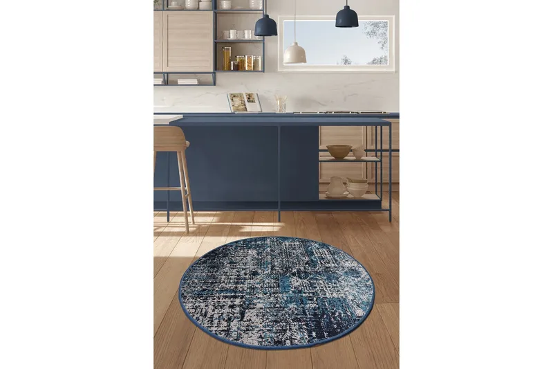 Vovoka Matta Rund 100 cm - Flerfärgad/Sammet - Textil & mattor - Matta - Modern matta - Wiltonmatta