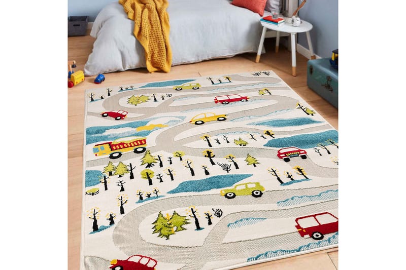 Wiltonmatta Bourke 160x230 cm Rektangulär, Creme/Blå/Röd/Grön/Svart