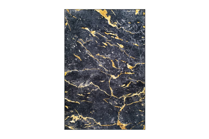 Wiltonmatta Raven Marble 160x230 cm Trykt Matta Tvättbar - Svart - Friezematta - Wiltonmatta