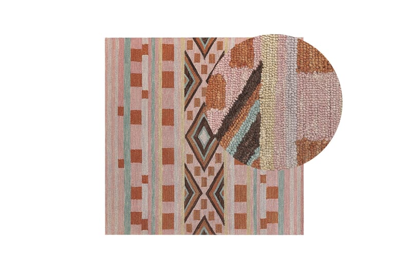 Yomra Ullmatta 200x200 cm Kvadratisk - Brun - Textil & mattor - Matta - Modern matta - Ullmatta