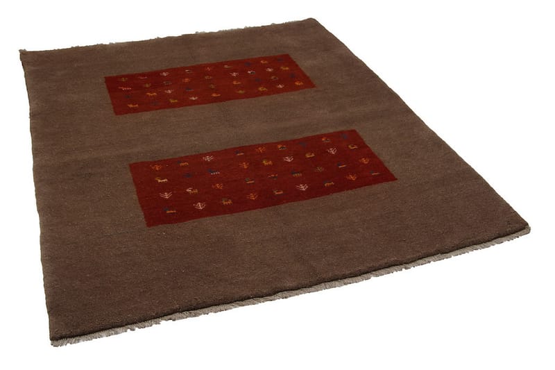 Handknuten Gabbeh Shiraz Ull Brun/Röd 185x233cm - Röd|Brun - Orientalisk matta - Persisk matta