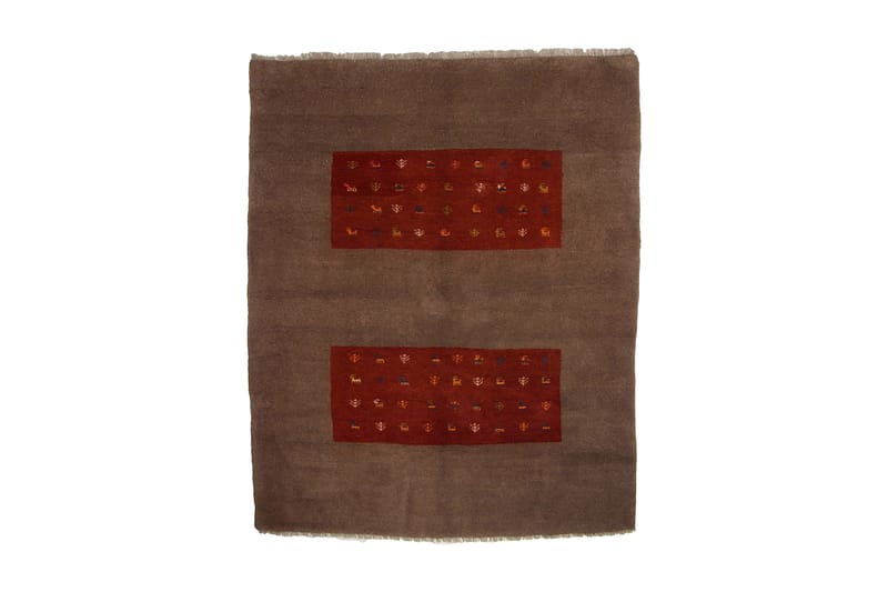 Handknuten Gabbeh Shiraz Ull Brun/Röd 185x233cm - Röd|Brun - Orientalisk matta - Persisk matta
