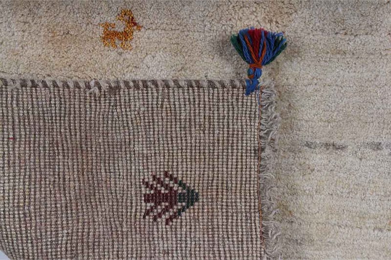 Handknuten Gabbeh Shiraz Ull Creme/Grå 66x122cm - Grå|Créme - Orientalisk matta - Persisk matta