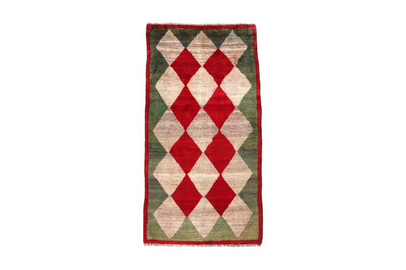 Handknuten Gabbeh Shiraz Ull Grå/Röd 102x193cm - Röd|Grå - Orientalisk matta - Persisk matta