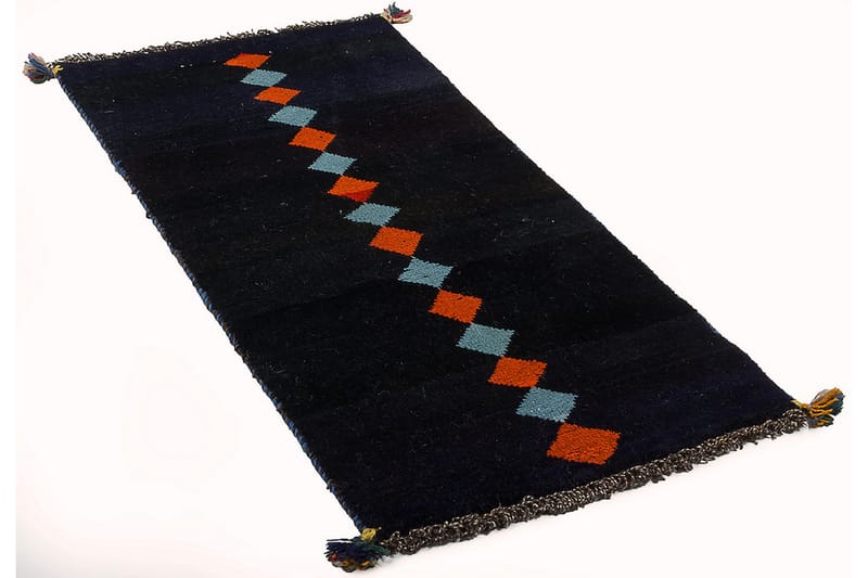 Handknuten Gabbeh Shiraz Ull Mörkblå 58x117cm - Mörkblå - Orientalisk matta - Persisk matta