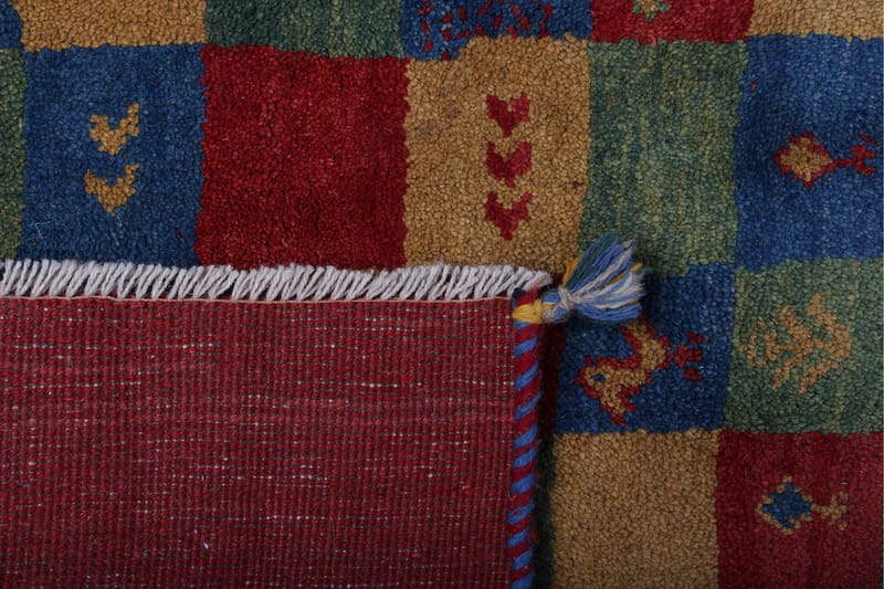 Handknuten Gabbeh Shiraz Ull Röd/Gul 124x186cm - Röd|Gul - Orientalisk matta - Persisk matta