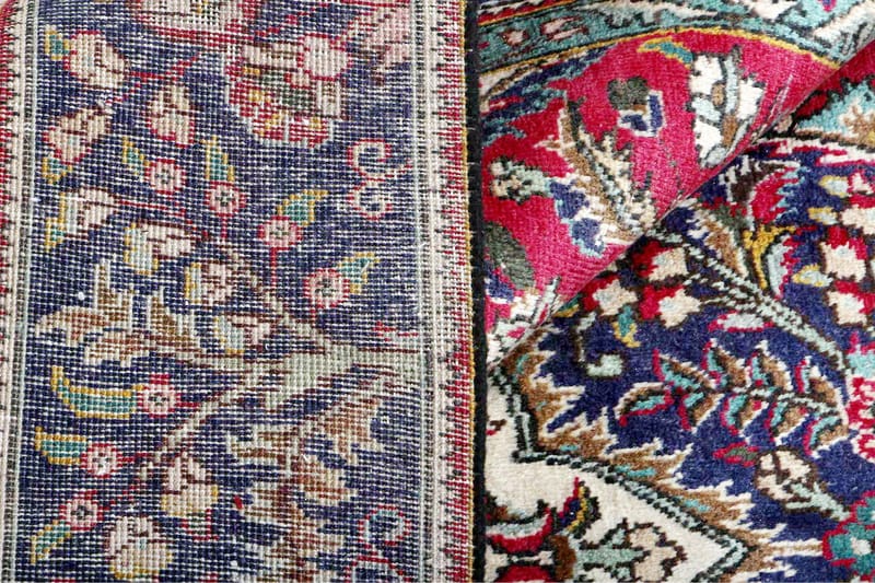Handknuten Persisk Patinamatta 240x326 cm - Röd/Mörkblå - Orientalisk matta - Persisk matta