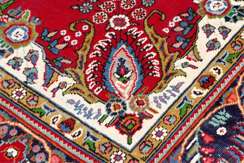 Handknuten Persisk Patinamatta 192x300 cm - Röd/Mörkblå - Persisk matta - Orientalisk matta