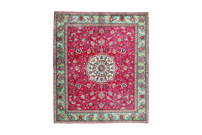 Handknuten Persisk Patinamatta 194x227 cm - Röd/Grön - Orientalisk matta - Persisk matta