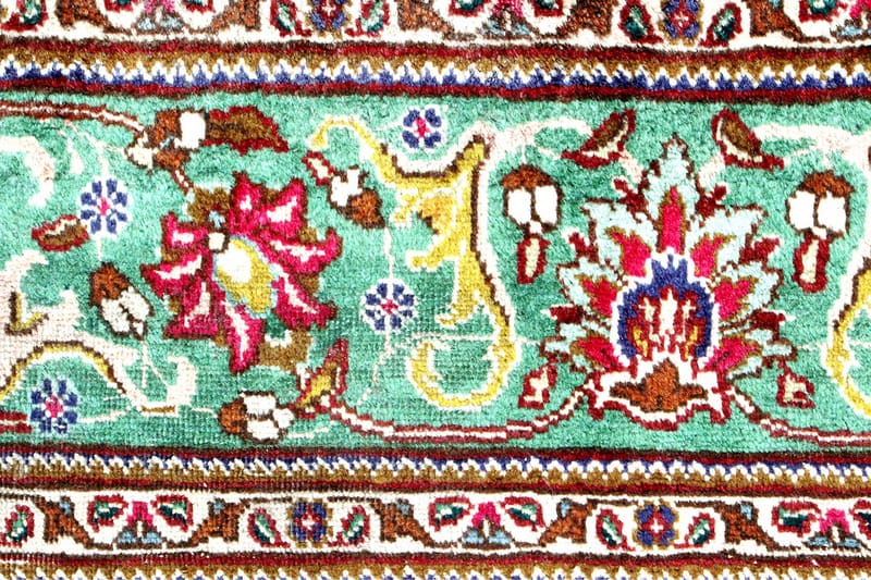 Handknuten Persisk Patinamatta 194x227 cm - Röd/Grön - Persisk matta - Orientalisk matta