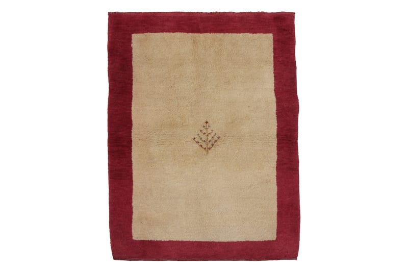Handknuten Persisk Matta 105x136 cm Gabbeh Shiraz Creme/Röd - Creme/Röd - Persisk matta - Orientalisk matta