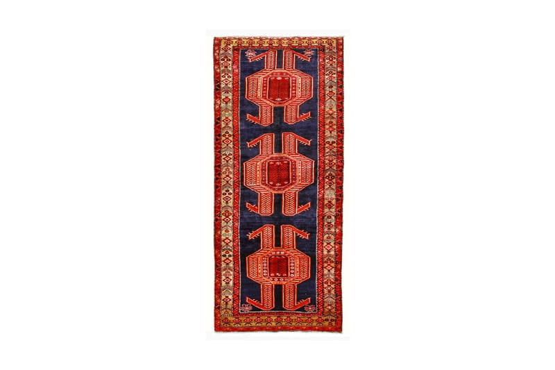 Handknuten Persisk Matta 141x330 cm - Röd/Mörkblå - Persisk matta - Orientalisk matta