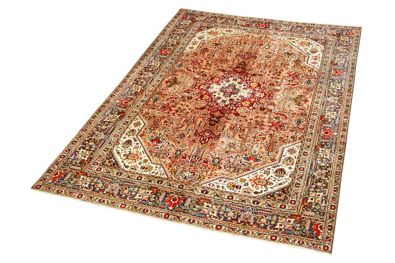 Handknuten Persisk Patinamatta 195x287 cm - Röd/Mörkblå - Persisk matta - Orientalisk matta