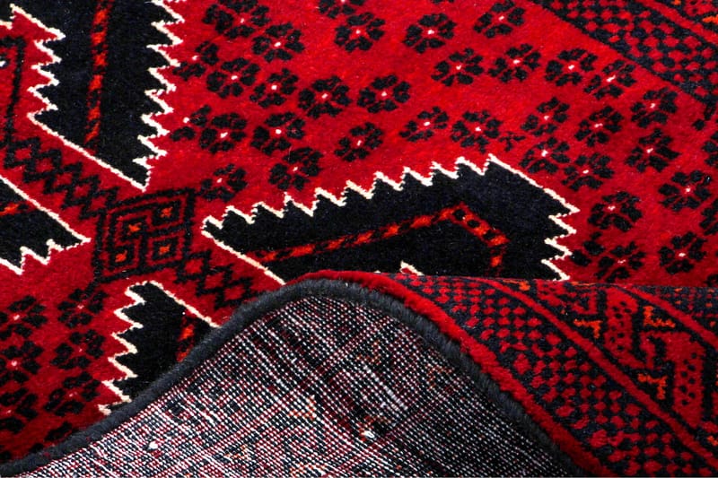 Handknuten Persisk Matta 90x181 cm - Röd/Svart - Persisk matta - Orientalisk matta