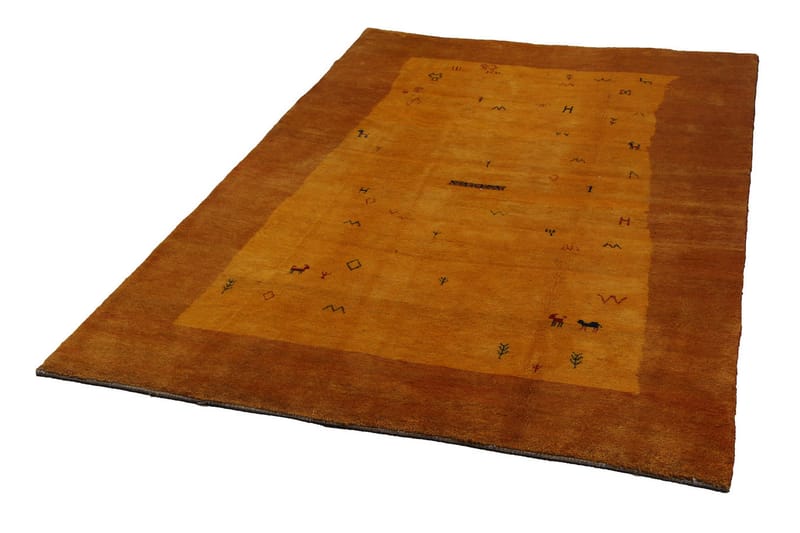 Handknuten Persisk Ullmatta 185x287 cm Gabbeh Shiraz - Senap - Persisk matta - Orientalisk matta