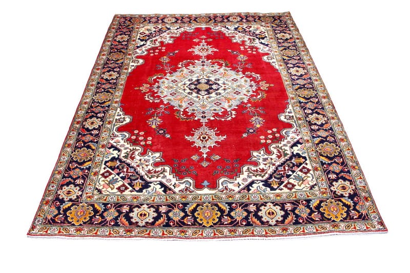 Handknuten Persisk Patinamatta 254x370 cm - Röd/Mörkblå - Persisk matta - Orientalisk matta