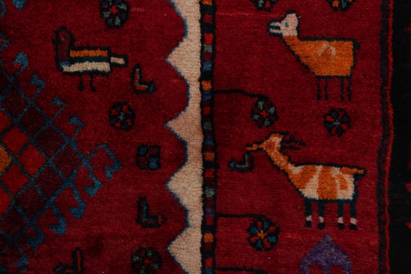 Handknuten Persisk Matta 150x341 cm - Svart/Röd - Persisk matta - Orientalisk matta