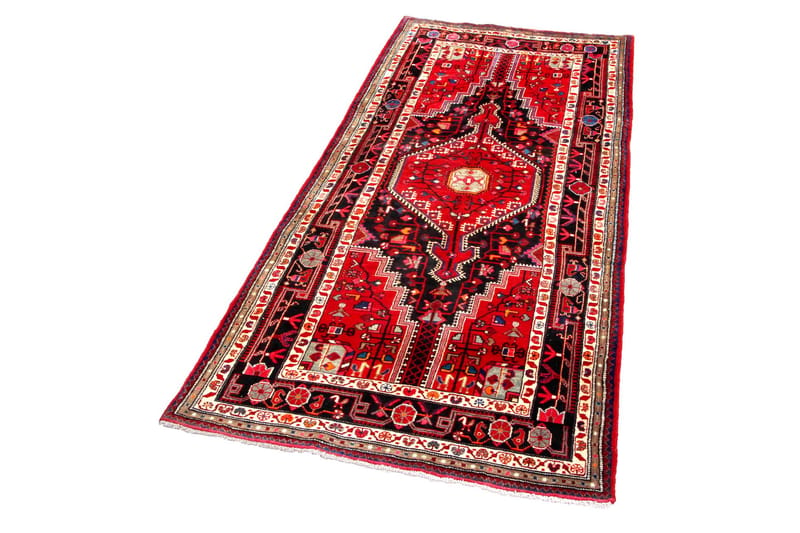 Handknuten Persisk Matta 145x315 cm - Röd/Svart - Persisk matta - Orientalisk matta