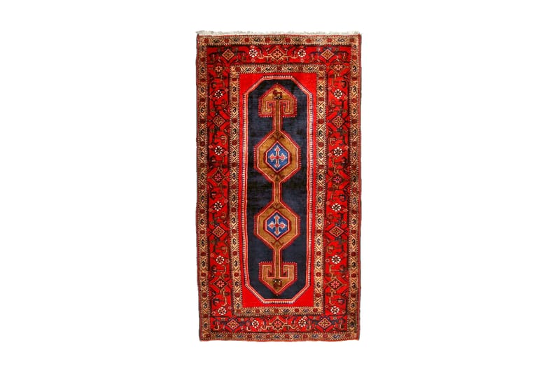 Handknuten Persisk Qoltoq Matta 130x255 cm - Mörkblå/Röd - Persisk matta - Orientalisk matta