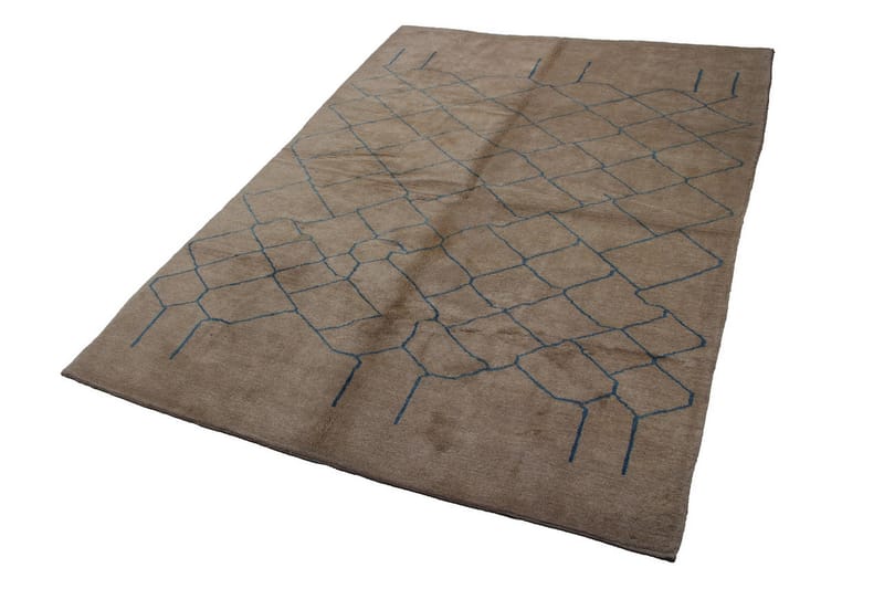 Handknuten Persisk Ullmatta 200x285 cm Gabbeh Shiraz - Blå/Beige - Persisk matta - Orientalisk matta