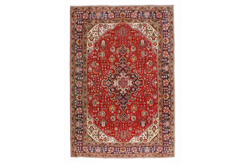 Handknuten Persisk Patinamatta 192x290 cm - Röd/Mörkblå - Persisk matta - Orientalisk matta