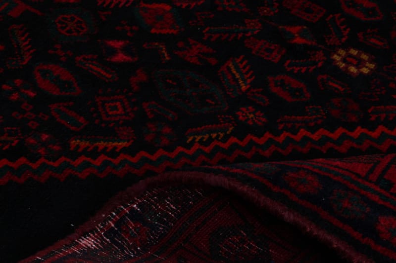Handknuten Persisk Matta 159x377 cm - Svart/Röd - Persisk matta - Orientalisk matta